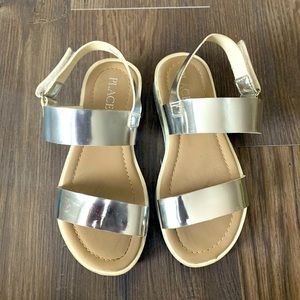 The Children’s Place Toddler Girls Metallic Platform Sandals - Silver